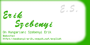 erik szebenyi business card